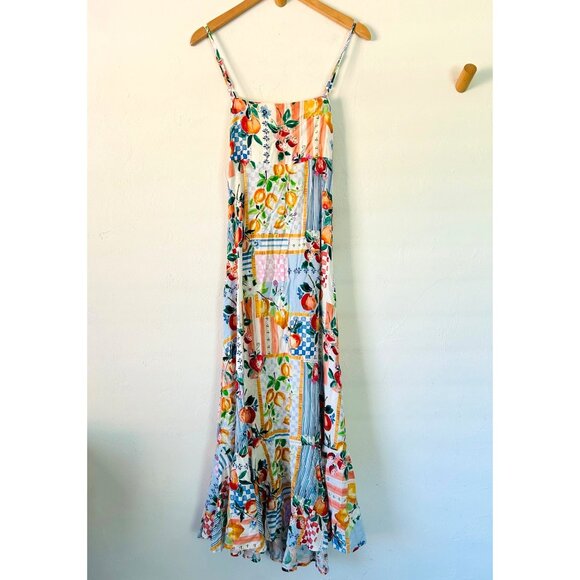 Paper Heart Womens Medium Patchwork Fruit Print Maxi Dress - Picture 12 of 12